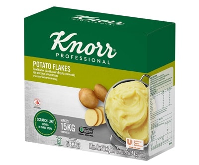 Knorr Potato Flakes 2kg - New Knorr Potato Flakes - real potatoes, sustainably grown, harvested, dried and flaked to give you a versatile quality potato base